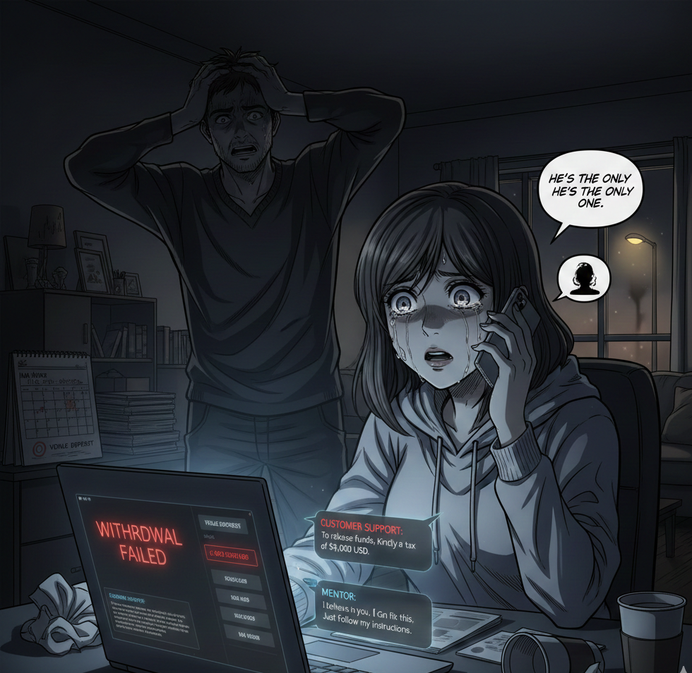 My girlfriend of 2 years has been "investing" our wedding fund into a platform she "vetted"—it was a Pig Butchering scam